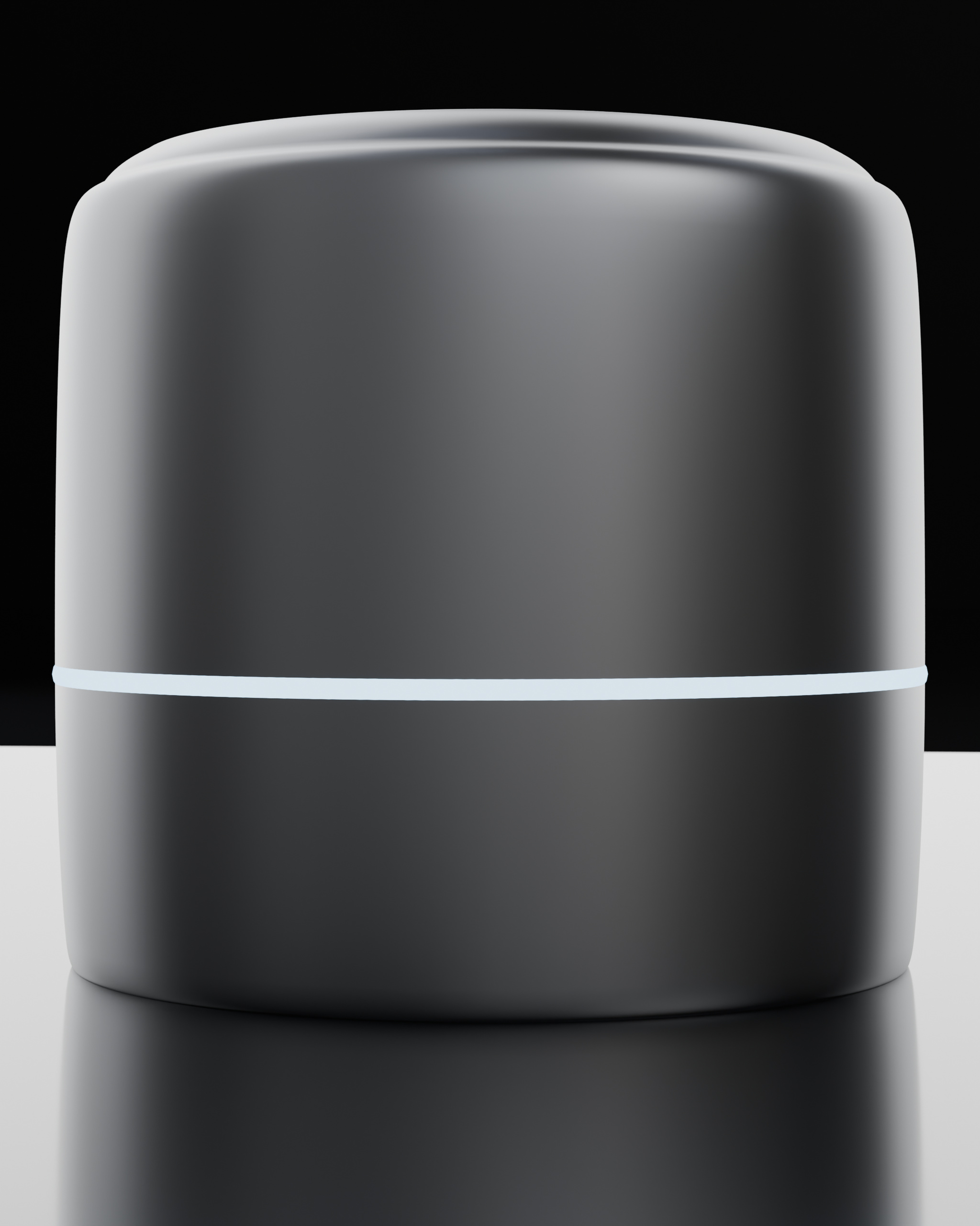 Backlit: the ceramic edge catches the light